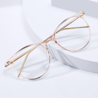 MS 81522 Gafas de Moda 2026, Monturas de Gafas para Mujer TR90 Ultraligeras, Montura Redonda, Gafas Ópticas con Protección Anti-Luz Azul