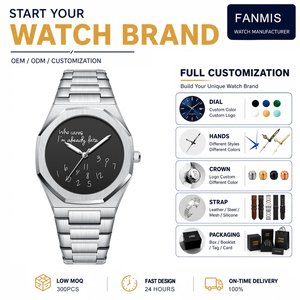 Orologio da Uomo di Lusso con Logo Personalizzato, Ghiera Ottagonale in Lega, Cinturino in Acciaio Inossidabile, Orologio al Quarzo con Scritta 'Funny Who Cares I'm Already Late', Vendita all'Ingrosso - Product Image 1