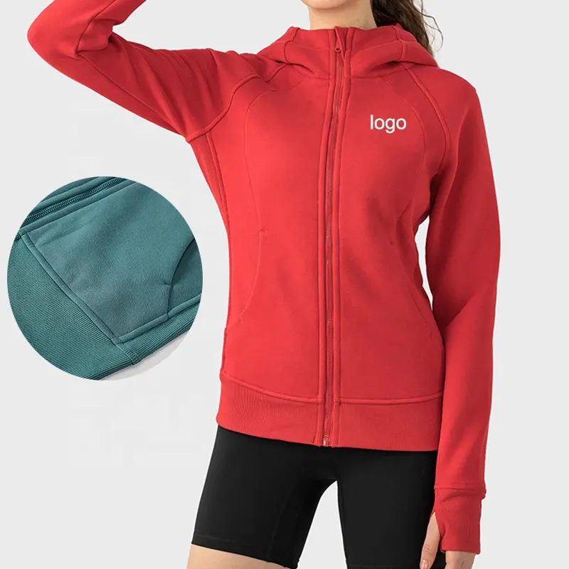 Chaqueta de Yoga Gimnasio Ropa deportiva Mujer Chaquetas para correr Manga larga Damas Deporte activo Yoga Abrigo al aire libre Cremallera Ropa deportiva Fitness Top