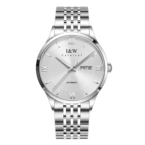 Montre mécanique automatique de luxe pour homme, bracelet en acier inoxydable, affichage du calendrier hebdomadaire, cristal saphir - Product Image 1