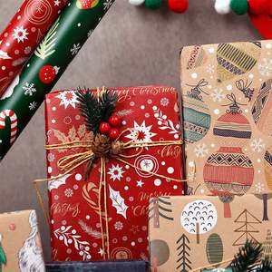 กระดาษห่อของขวัญคริสต์มาสแบบใช้แล้วทิ้ง2025ซิลิโคนบริสุทธิ์เคลือบขนาด50x70ซม. - Product Image 5