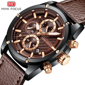 Reloj MINI FOCUS 0161 G de Moda para Hombre, Reloj de Pulsera de Cuarzo con Correa de Cuero, Envío Directo, Deportivo, Casual, Resistente al Agua, Relojes para Hombre, Montre - Product Image 2