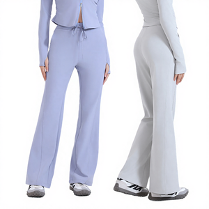 Ropa Deportiva de Cintura Alta Elástica, Sólida, Larga, Absorbente de Humedad, Elástica, Cómoda, de Secado Rápido, Pierna Recta, para Yoga - Product Image 3