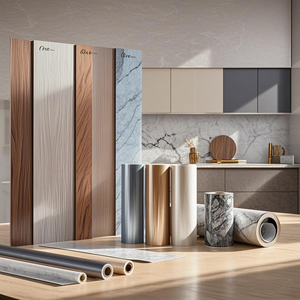 Pegatina de pared de lujo, envoltura de vinilo, membrana de lámina de PVC, papel de madera de mármol brillante, película de decoración PETG, papel tapiz para pared - Product Image 1