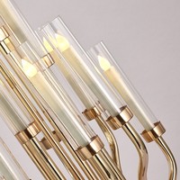 Prix de gros Nouveaux centres de table de mariage personnalisés 16 bras Candélabre en cristal doré