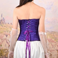 Corset amincissant pour femme, soutien dorsal, correction de posture, bustier en satin à lacets, avec baleines – Grande Vente