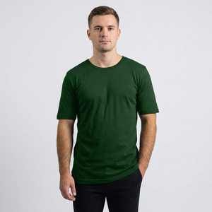 Camiseta de algodón 100% de diseño sostenible, color liso, buena calidad, ligera, para uso en exteriores, material suave, para hombre. - Product Image 1