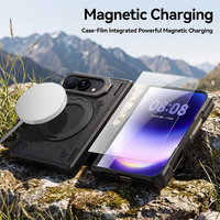 Nouvelle conception SHELLBOX Étui antidérapant antichoc pour iPhone Duo avec support rotatif avec protection d'écran intégrée
