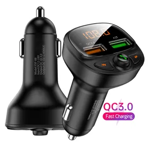 Products That Best Selling FM Transmitter Car for iPhone Car Charger Fast Charging QC3.0 Cargador de Coche USB Mp3 Player Mini