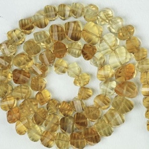 Naturel Citrine À Facettes Tordu Rondelle Perles de Pierres Précieuses Du Fabricant Indien - Product Image 1