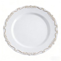 Assiettes jetables en plastique avec bord décoratif gaufré, vaisselle pour restaurants, hôtels, banquets, traiteurs, vente en gros