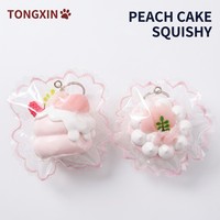 Mochi à remontée lente en silicone, pâte à modeler crémeuse, gâteau de pêche moelleux à presser, jouet sensoriel anti-stress pour TDAH, Kawaii, personnalisé, en gros TONGXIN