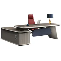 호화스러운 L 모양 현대 상한 나무로 되는 패널 상업적인 지역 escritorio 사무용 가구 행정상 책상 세트