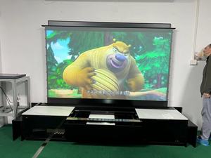 Yüksek kalite 100 inç 16:9 motorlu kat up yükselen ALR pet kristal UST lazer projektör TV kabine ile Ultra kısa atmak - Product Image 6