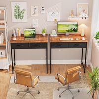 Petit bureau d'ordinateur portable avec tiroirs de rangement, table d'étude d'écriture moderne pour bureau à domicile pour petits espaces