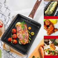 Wajan Tamagoyaki Kecil Anti Lengket Gaya Jepang, Wajan Omelet Persegi Anti Lengket Batu Maifan
