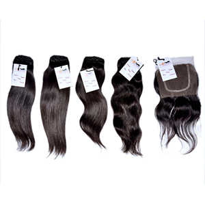 ช่อผมแท้บราซิลเลียนตรงจากธรรมชาติ,ปิดด้วยผ้าลูกไม้ปิดด้วยผ้าสวิสบางแบบโปร่งใส - Product Image 1