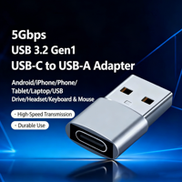 Adaptateur USB 3.2 Gen1 Type C vers USB A en aluminium, 5 Gbps, haute vitesse, convertisseur de données OTG pour MacBook, iPad Pro, téléphone