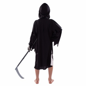 Disfraz de Grim Reaper que brilla en la oscuridad para niños, traje de actuación de Halloween, talla infantil de 8 a 13 años, tela de poliéster - Product Image 3