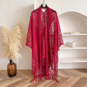 Ultimo Design: Scialle Vintage in Pizzo a Tinta Unita con <span class=keywords><strong>Apertura</strong></span> Frontale, Giacca Elegante per Feste, Scialle Lavorato a Maglia per Donne - Product Image 6