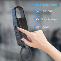 Aomago Porte-clés mince Enregistreur vocal audio Mini appareil d'enregistrement numérique portable avec fonction de lecture de musique