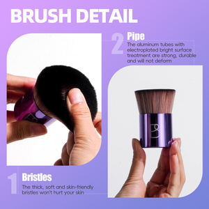 แปรงคา<span class=keywords><strong>บ</strong></span>ูกิสีม่วง 2 ชิ้น แบ<span class=keywords><strong>บ</strong></span>พกพา หัวแปรงแ<span class=keywords><strong>บ</strong></span>นเฉียง สำหรับรองพื้นชนิดน้ำ ครีม แป้งฝุ่น <span class=keywords><strong>บ</strong></span>ลัชออน แปรงคา<span class=keywords><strong>บ</strong></span>ูกิขนาดใหญ่ ขนแปรงฟู - Product Image 2