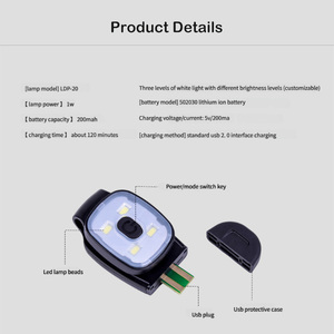 Mini đêm an toàn ánh sáng Clip-on USB sạc an toàn ánh sáng với khả năng hiển thị cao dẫn chiếu sáng cho đêm đi xe đạp chó đi bộ - Product Image 3