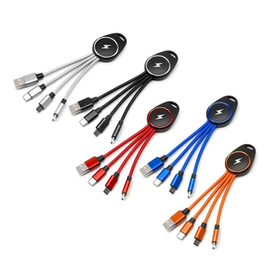 Đa sạc cáp Keychain sạc cáp với sáng logo, <span class=keywords><strong>3</strong></span> trong 1 đa <span class=keywords><strong>USB</strong></span> C nhanh chóng sạc Combo iOS/Loại C/<span class=keywords><strong>USB</strong></span> A/<span class=keywords><strong>USB</strong></span> C - Product Image 4