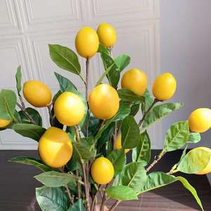 Ramas de bayas de limón Lulu de 6 frutas artificiales de gama alta para materiales de decoración de sala de estar interior - Product Image 3