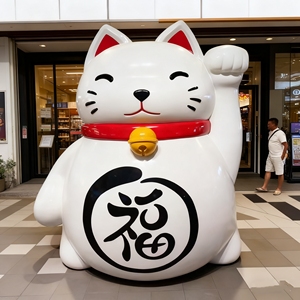 CS182 Customizable High End Easy Maintenance Fiberglass Cat Sculpture Large Cartoon Art Piece for Event Venue Brand Store <b>Decor</b> - Product Image 6