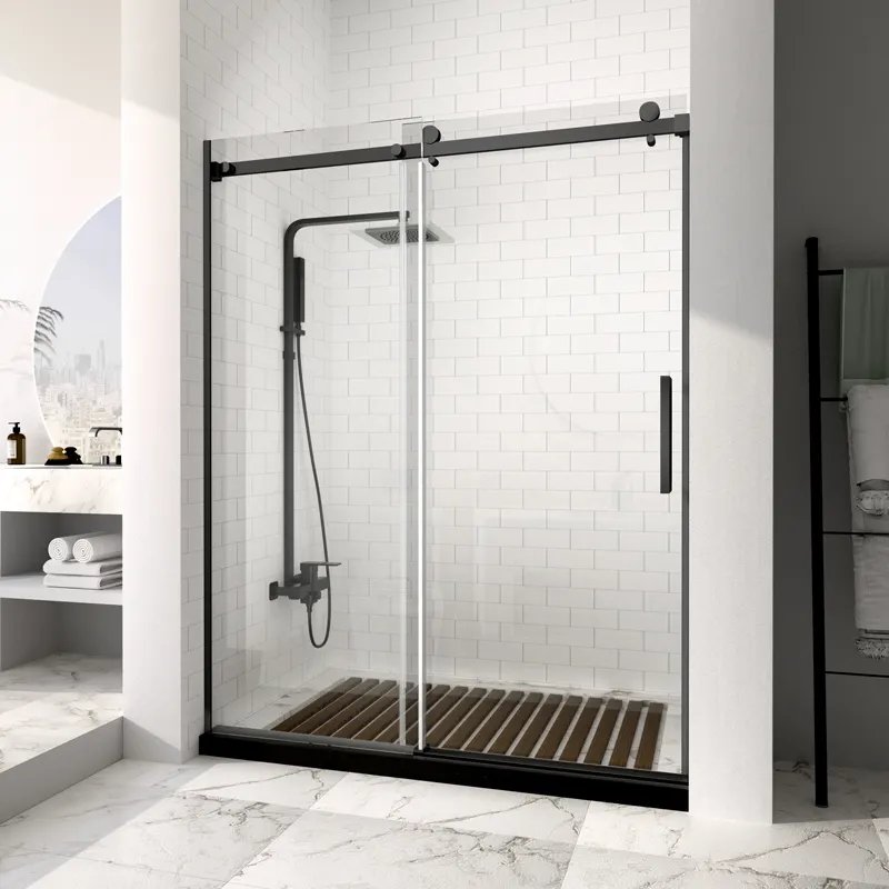 Wholesale Aluminum Stainless Steel Tempered Glass Bathroom Sliding Frameless Shower Door