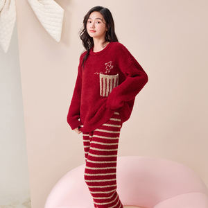 Anzhiban Super caldo <span class=keywords><strong>pigiama</strong></span> <span class=keywords><strong>in</strong></span> <span class=keywords><strong>Pile</strong></span> a metà <span class=keywords><strong>Pile</strong></span> nuovo stile di abbigliamento per la casa alla moda e largo impostato <span class=keywords><strong>in</strong></span> autunno e <span class=keywords><strong>in</strong></span> inverno per le donne - Product Image 2