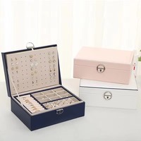 Boîte à bijoux portable de luxe en cuir, organisateur à tiroirs multi-compartiments, étui de voyage personnalisé avec logo pour présentation et rangement