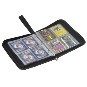 Zipper Pocket Binder Sleeves for Pokemon Cards Holder Fits 400 Cards with 9 Pocket Sheets Included Cards Collector Album