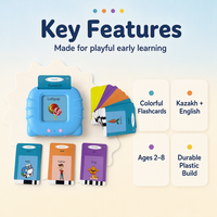 Cartes flash parlantes kazako-anglaises avec 224 mots, jouets éducatifs Montessori, jouets de cartes flash bilingues