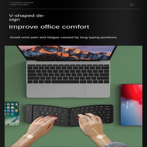 JOMAA 人体工学折叠式皮革键盘 轻便便携键盘鼠标套装 兼容多系统 - Product Image 2