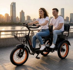 Tricycle électrique 48V 20AH pour adultes, vélo de banlieue à trois roues avec siège arrière, panier et carrosserie ouverte - Product Image 6