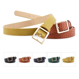 Nuevo Cinturón con Patrón de Cocodrilo para Mujer, Cinturón de Cuero con Hebilla Cuadrada a la Moda para Vestido, Pantalón Vaquero - Product Image 2