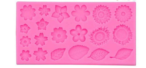 <span class=keywords><strong>Molde</strong></span> Decorativo para Pastel con Diseño <span class=keywords><strong>de</strong></span> Rosas, Hojas, Girasoles, Margaritas Pequeñas, Combinaciones <span class=keywords><strong>de</strong></span> Flores y Hojas, Ecológico, Color <span class=keywords><strong>Rosa</strong></span> Chocolate - Product Image 2