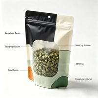 Sachets personnalisés imprimés, refermables, recyclables et réutilisables en plastique de qualité alimentaire pour le stockage de collations et d'herbes