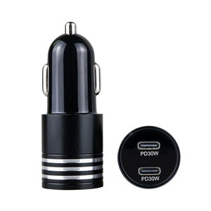 Nuevo Cargador de Coche USB-C PD de 60W 30W, Carga Rápida 2 en 1, USB 2 Tipo C PD30W, Cargador de Teléfono para Coche para <span class=keywords><strong>iPhone</strong></span>, Tablet, para <span class=keywords><strong>iPhone</strong></span>, Samsung - Product Image 1