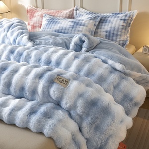 Personnalisable luxe double face bulle tie-dye doux fausse fourrure <span class=keywords><strong>de</strong></span> lapin Minky tricoté jeter couverture hiver <span class=keywords><strong>lit</strong></span> se blottir décor à la maison - Product Image 2