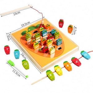 Fine Motor Skill Abc Alphabets Puzzle 3 in 1 Drawing Board Toy Play Kids Wooden Fishing Game - Product Image 6