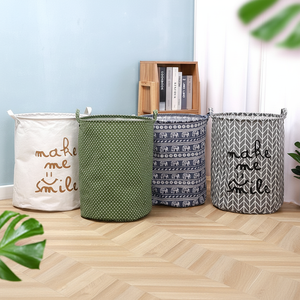 Cesto de Ropa Cilíndrico Grande para el Hogar, de Tela, con Forro de Algodón y Lino, Plegable e Impermeable, para Almacenamiento de Juguetes - Product Image 1