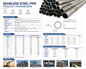 Tubo <span class=keywords><strong>in</strong></span> <span class=keywords><strong>Acciaio</strong></span> al Carbonio Senza Saldatura Schedule 40 - Finitura Nera per Impianti Industriali di Petrolio e Gas - Product Image 6