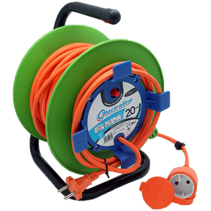 Avvolgicavo da Giardino con Cavo di Prolunga in Materiale PC da 25m, Corrente Nominale 16A, Vari Tipi di Terminali - per Elettrodomestici - Product Image 1