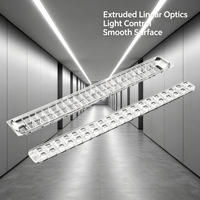 Lentille linéaire transparente extrudée pour contrôle UGR LED, design anti-éblouissement, éclairage suspendu encastré, confort visuel optimisé