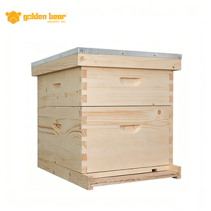 Caja de abejas de madera Golden Bear China Fir Langstroth con junta de cola de milano para apicultura - Product Image 1