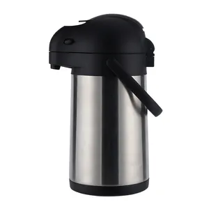 Airpot grande de té y café de acero inoxidable de Sudamérica, dispensador de bomba fría y caliente, termos térmicos al vacío para bebidas y agua