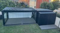 Système de toit à lames en aluminium avec revêtement en poudre pour jardin avec fonctionnement motorisé/manuel